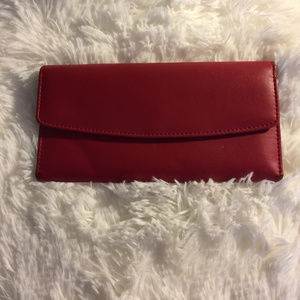 Women's Red Leather wallet w/checkbook capacity